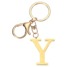 Initial Letter Key Chain Letter A-Z Keychain Initials Keyring, Golden Y 