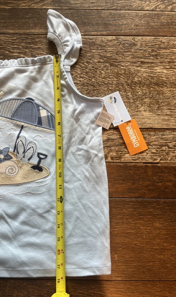 Top Gymboree Niñas Sin Mangas Azul Claro | Playa/Arena | Talla 12 | Nuevo con Etiquetas Foto 3 de 4