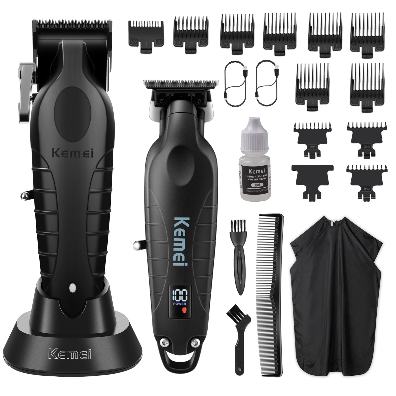 KEMEI Baber - Set di tagliacapelli e tagliacapelli professionali, (U8B)