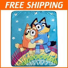 Plush Bluey Silk Throw Blanket, Togetherness