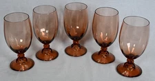 Set of (5) Vintage Fostoria Splendor Rust Iced Tea Glasses 12 oz
