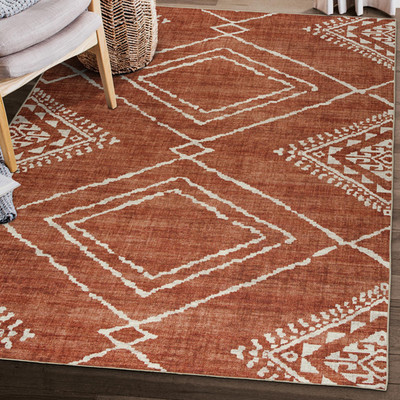 Realife Rugs Machine Washable Area Rug Runner - Living Room Bedroom Bathroom