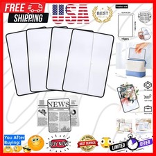 4Pcs Page Magnifying Sheet 3X Lightweight Optical Plastic Fresnel Lens Bookma...