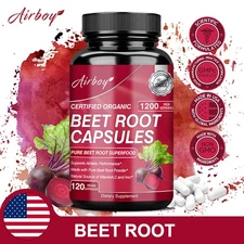 120pcs Organic Beet Root Capsules - Blood Pressure Support, Blood Circulation