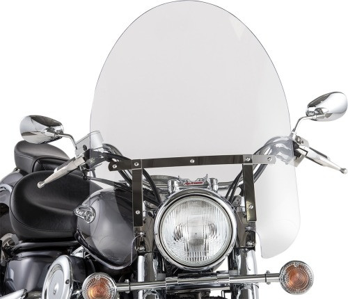 22in. Classic Windshield with Chrome Hardware - 22in. H x