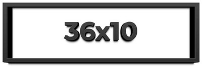 36x10 Shadow Box Frame Black | 1 inches Deep Real Wood Contemporary Shadowbox Di