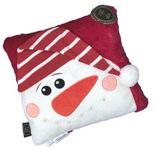FAO Schwarz 18" snowman applique Christmas holiday velvet Pillow New nwt