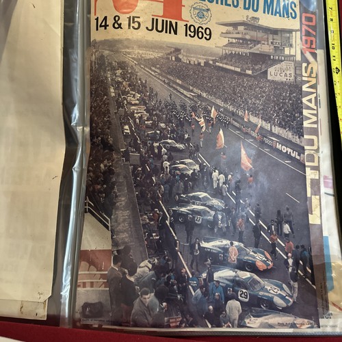 1969  24 hour of  Le Mans Very Rare Original Poster.15.5x23.5