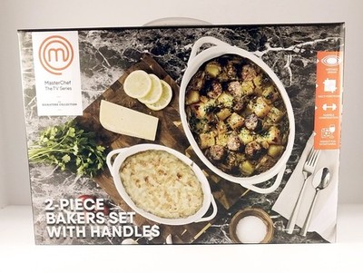 MasterChef TV Series 2-Pc Oval Baking Set with Handles - Brand New Sealed NIB