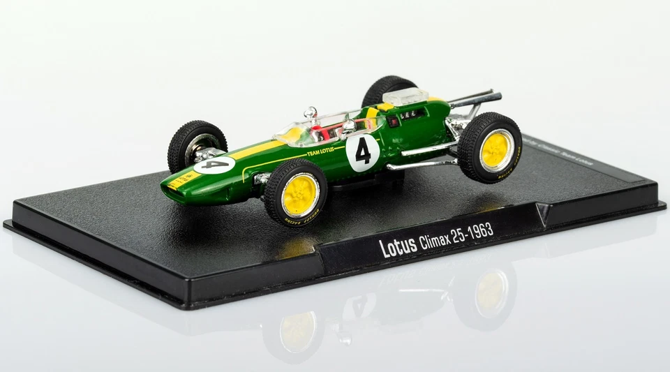 Lotus Climax 25 Jim Clark 1963 Scala 1:43 Modellino Formula 1 World Champion N°4 - Immagine 3 di 4