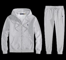 Polo Ralph Lauren Men's Gray MEDIUM Set Track Suit Jacket and Pants