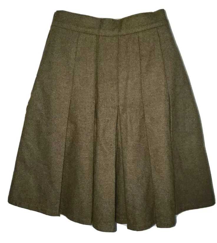 De Colección Goldie Culotte Y2K Skort Retro Plisado Mezcla Lana Abotonada Marrón Talla 2 Foto 2 de 4