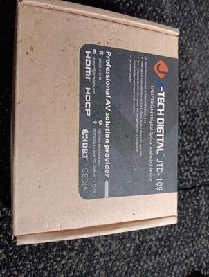 J-Tech Digital SPDIF TOSLINK Digital Optical Audio 3x1 Switch NIB FREE SHIPPING