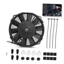 Universal 8 Inch Black Slim Radiator Cooling Fan 12v 80w With Mount Kit 8 Inch