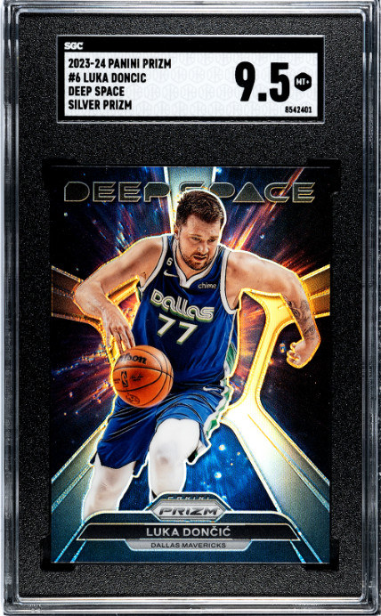 2023-24 Panini Prizm Luka Doncic SGC 9.5 Mint+ Silver Deep Space #6