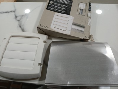 Everbilt Exhaust Fan Hood 6 Inch Louvered Open Box 