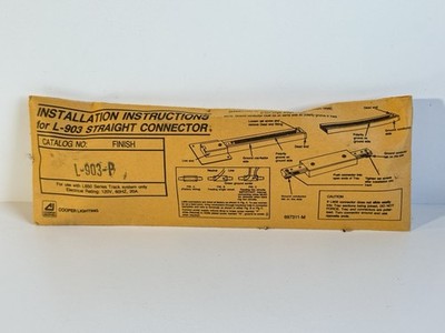 Halo Power-Trac L-903-P Straight Connector Cooper Lighting NOS