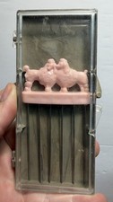 Vintage Pink Poodle Hair Comb/Pick MCM Plastic 1950s 3.5" T x 2" W Hairstyles