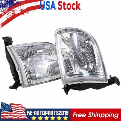 2PCS Chrome Housing Headlights Headlamps For Tundra Regula/Access Cab 2000-2004