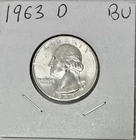 1963-D Silver Washington Quarter, Brilliant Uncirculated