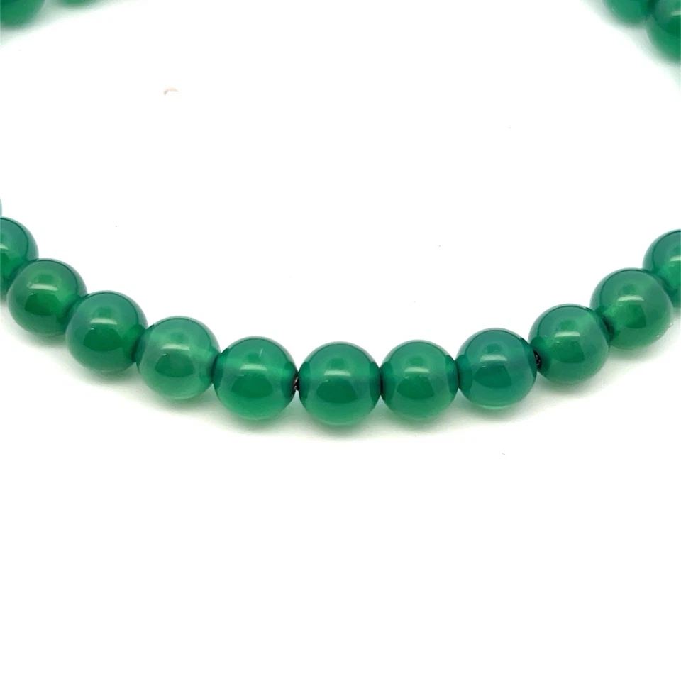 Браслет из чистого серебра с духовными бусинами из зеленого оникса David Yurman 8,5 дюйма - Изображение 3 из 3