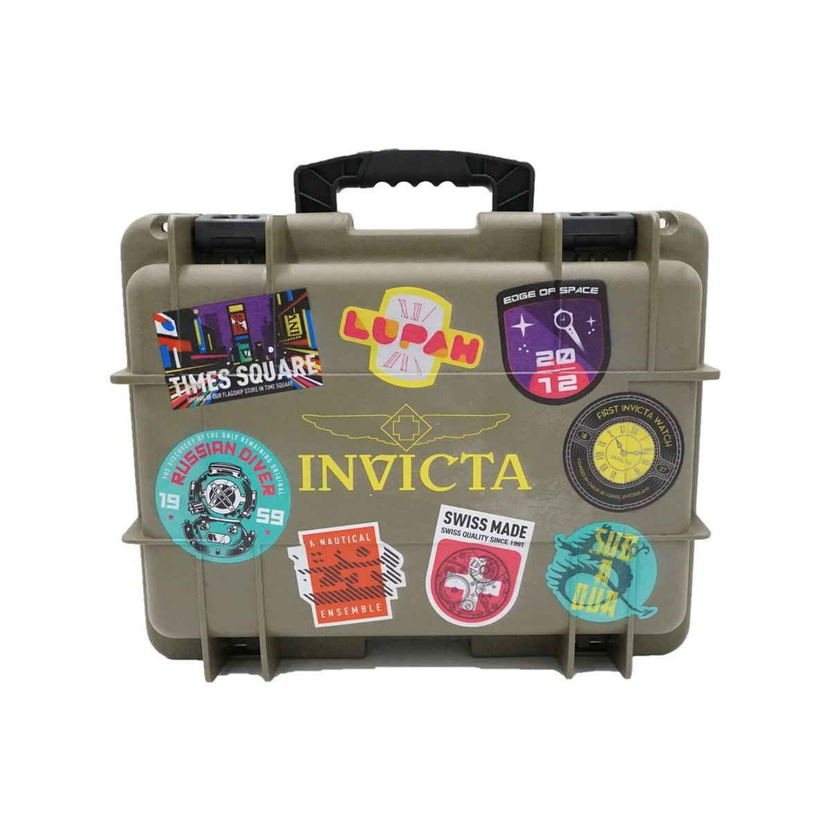INVICTA GREEN PATCH 1 SLOT DIVE CASE W SPEAKER LED FLASHLIGHT