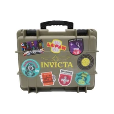 INVICTA GREEN PATCH 1 SLOT DIVE CASE W/ SPEAKER & LED FLASHLIGHT