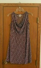 Womens Ann Taylor The Loft Black Sleeveless Rayon Blend Mid-Length Dress SizeM/P