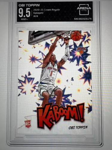 2020 Panini Crown Royal Kaboom Rookie Card Obi Toppin graded 9.5