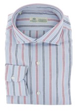 Luigi Borrelli Light Blue Striped Dress Shirt - Slim - 9X