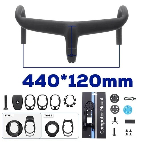 Carbon Road Bicycle Handlebar Full Internal Cable Integrated Handlebar 360-440mm - Picture 8 of 47