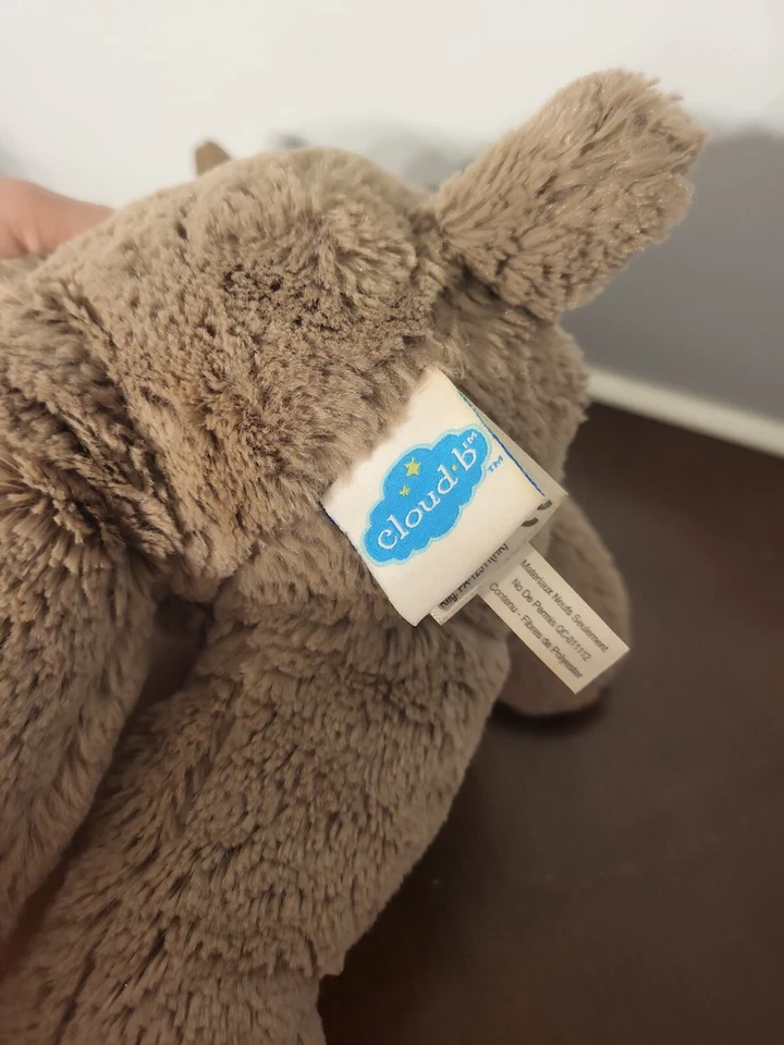 Cloud B Dreamy Hugginz Holiday Brown Red Plaid Moose Plush Stuffed Animal 14" - Image 4 of 4