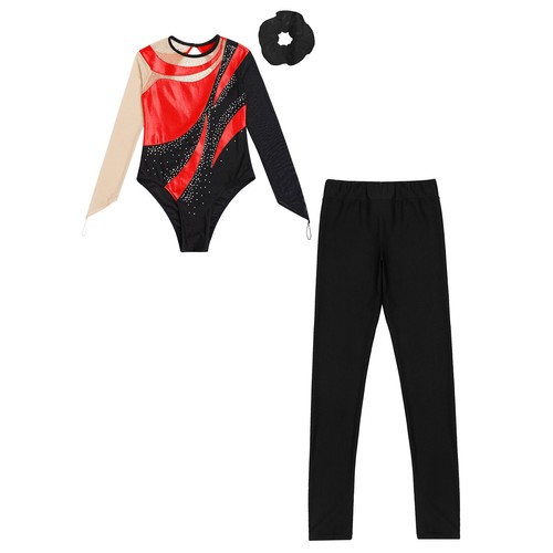 Children Girls Sets Patchwork Tracksuits Competition Outfits Long Sleeve 3Pcs - Picture 77 of 110