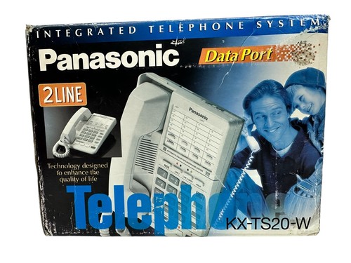 NEW PANASONIC PHONE 2 LINE & DATA Port KX-TS20-W SPEAKERPHONE HOLD FLASH - Picture 1 of 6