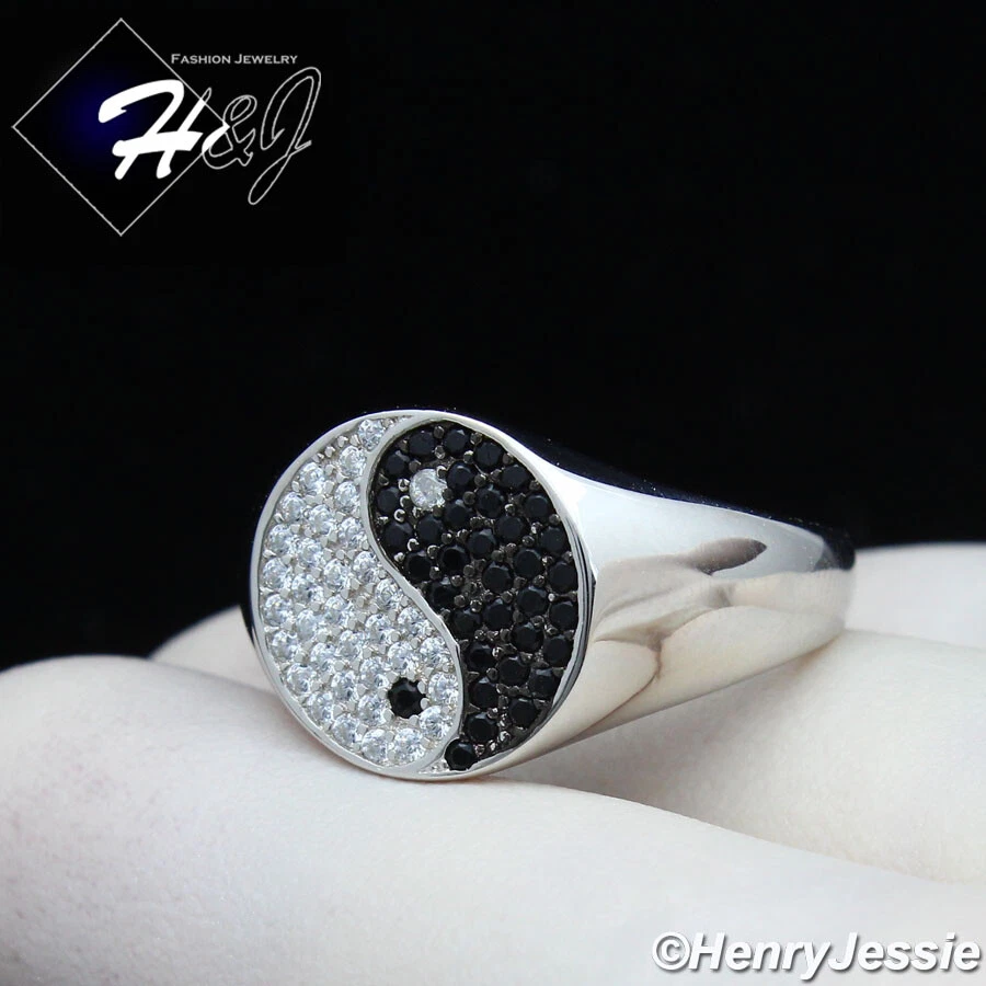 Anello Uomo Yin Yang In Acciaio Inossidabile, Larghezza Fascia Argento E Oro, Gioiello Filosofico Unisex, Regalo Simbolico