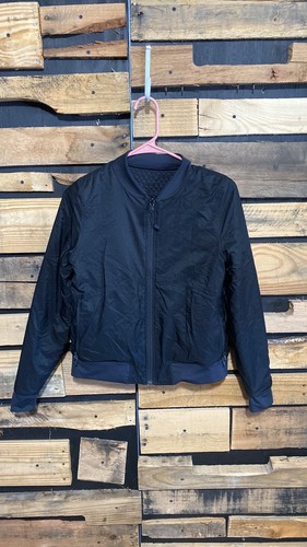 IVIVVA by LULULEMON Wherever You Go Black Quilted Jacket Bomber Girls Size 12 - Picture 5 of 7