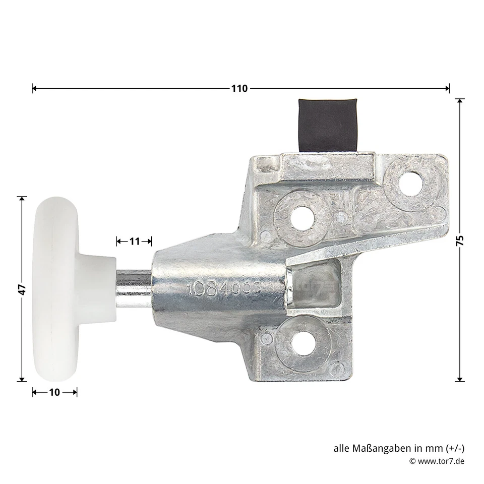 💚💚💚 Hörmann Laufrolle mit Puffer Rollenhalter Schwingtor N80 links rechts - Bild 4 von 4