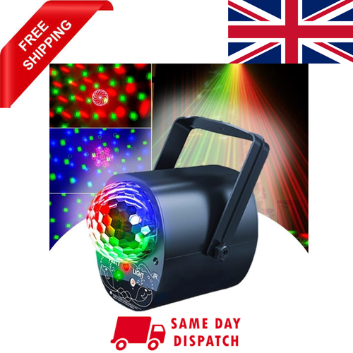 Multi Colour 3-in-1 Party Light LED Disco Ball & Green/Red Laser sound activated - Picture 1 of 9