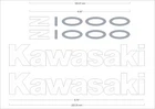 Kawasaki Z1000 sticker, motorcycle motorcycle WHITE/SILVER