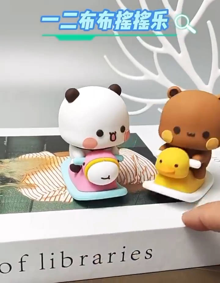 MITAO Sweet Lovely Panda Couple Bubu and Dudu Figure Deco Art Bear