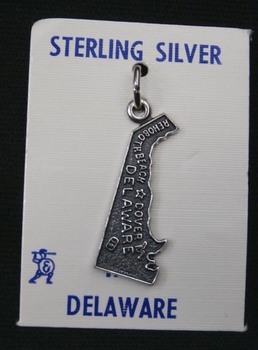 Stunning State Of DELAWARE Sterling Silver Pendent/ Charm. Make Offer! #1993 - Picture 2 of 4