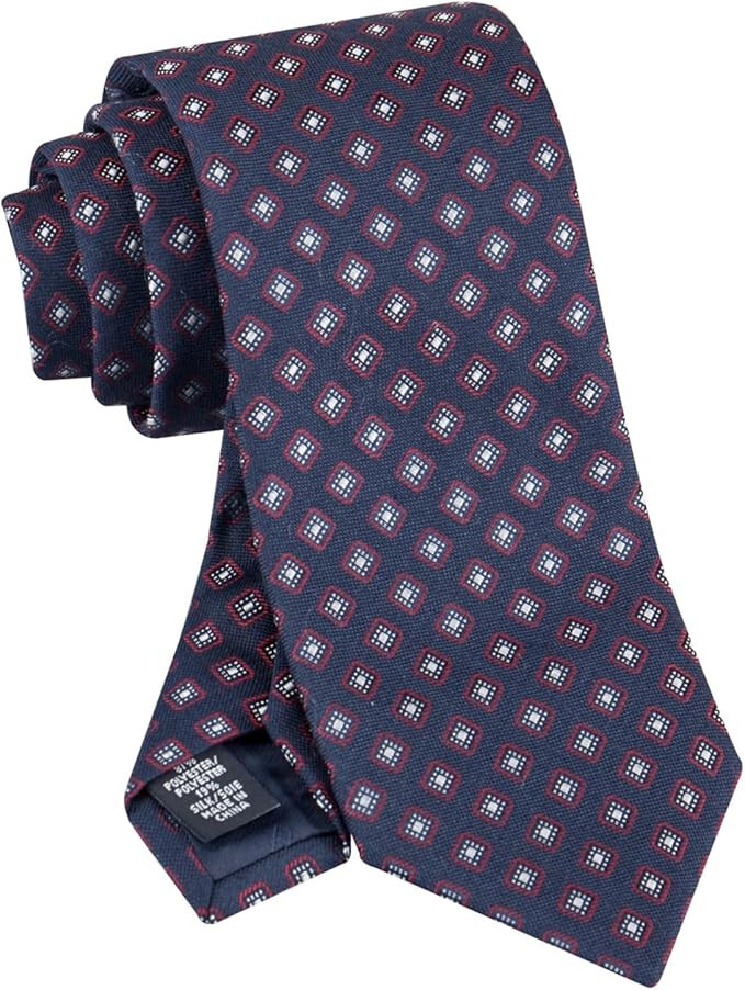 Мужской аккуратный темно-красный галстук с бриллиантами от Tommy Hilfiger- OS 3490₽