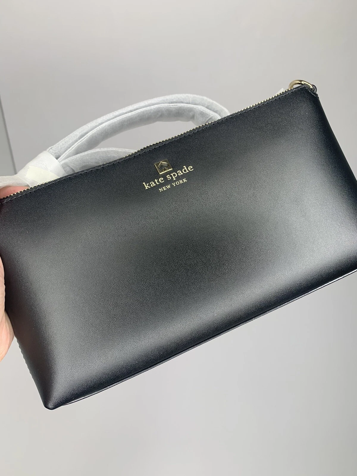 Nuova borsa a tracolla Kate Spade Sawyer Street Declan in pelle nera ITM303