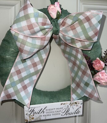Spring Summer Wreath Faith Makes It Possible 10 Inch Front Door Indoor Decor