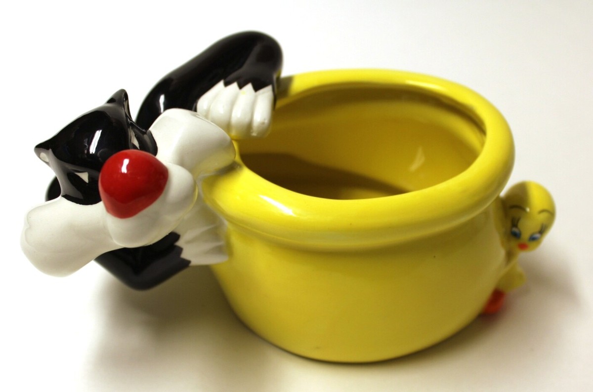 Vintage Looney Tunes Sylvester & Tweety Bird Ceramic Planter or