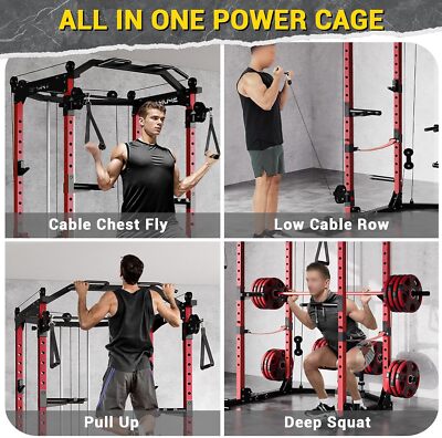 Power Cage Power Cage ,Squat Rack w/Cable Crossover System Workout