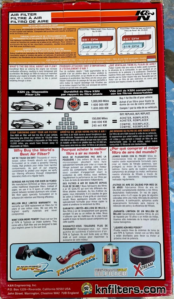 FILTRO DE AIRE K&N 33-2023 Se adapta a Ford F150 F250 F350 F450 Envío rápido. Foto 2 de 3