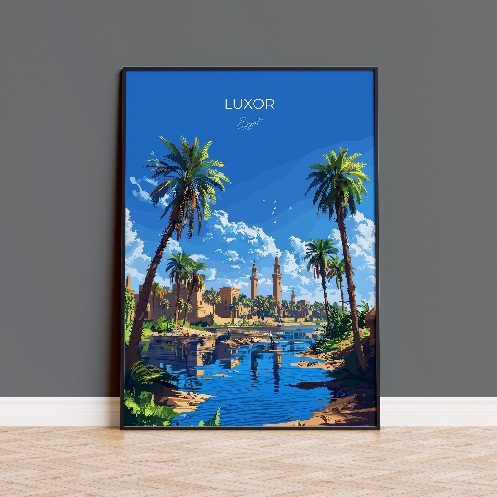 Luxor Travel Poster Travel Print Of Luxor Egypt Art Lovers Gift Luxor Wall Art
