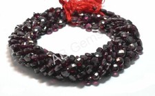 Garnet Coin Shape Beads 6.5-8 MM, Garnet Gemstone Faceted Round Beads 13"
