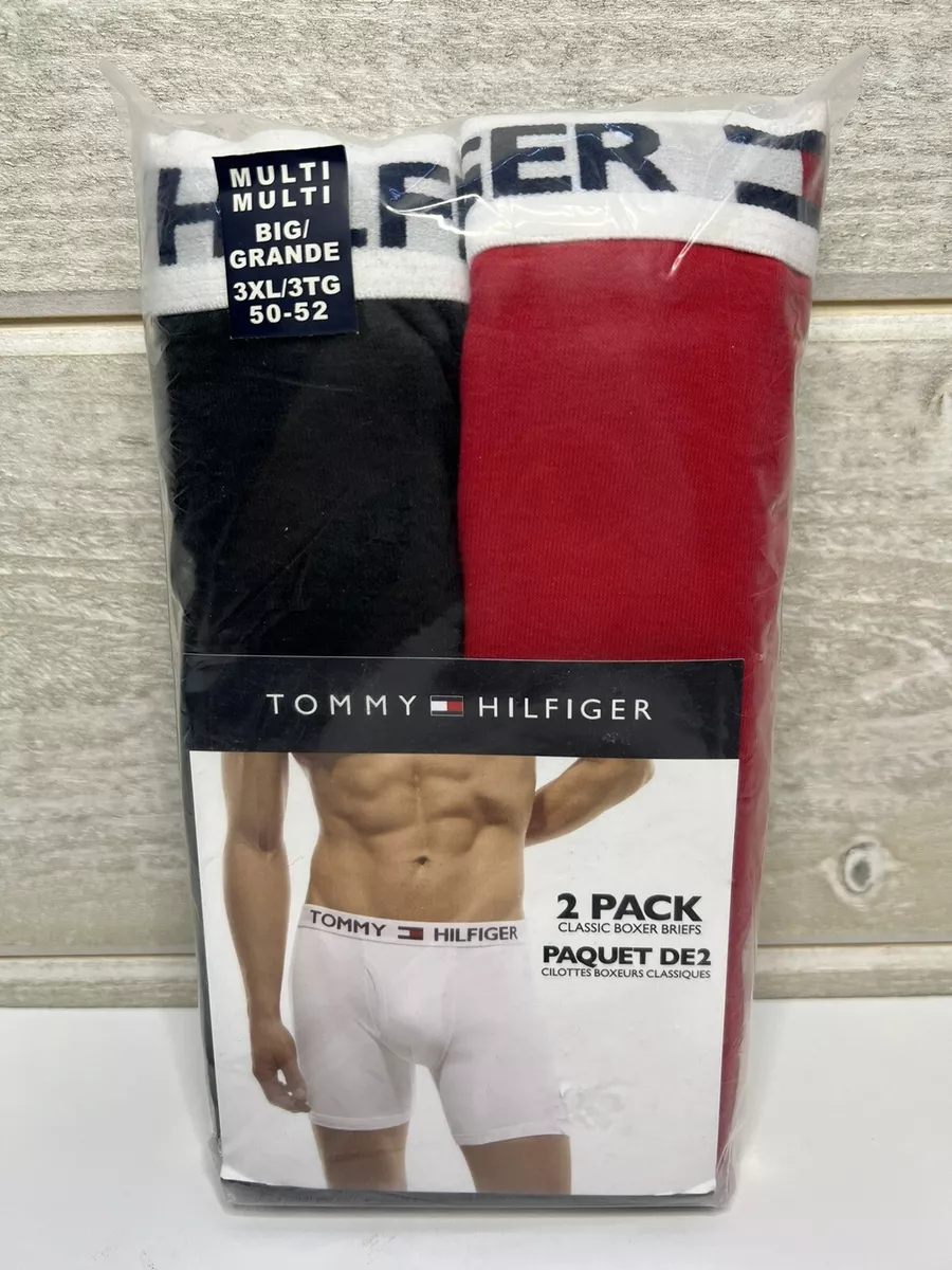 Tommy Hilfiger 2-Pack Classic Boxer Briefs - Size 3XL - Red & Black 100%  Cotton